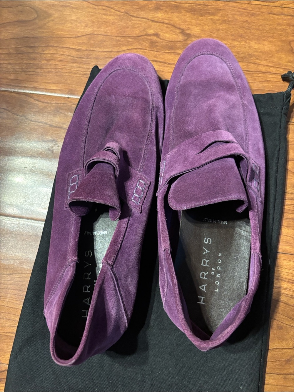 Harrys of London Purple Leather Suede Loafers - Picture 3 of 7